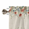thumbnail image 4 of Red Blue Spring Floral Valances for Windows Farmhouse Kitchen Curtains Valances Rod Pocket Valance Curtains for Kitchen Windows Rustic Pastoral Botanical Welcome Window Valances for Bathroom 54"x18", 4 of 6