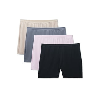 Fit for Me Women's Plus Size Microfiber Slip Short Underwear, 4 Pack ...