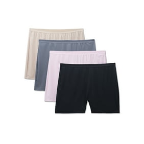 Fit for Me Women's Plus Microfiber Slip Short Underwear, 4 Pack