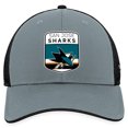 thumbnail image 2 of Men's Fanatics  Gray/Black San Jose Sharks Authentic Pro Home Ice Trucker Adjustable Hat, 2 of 4