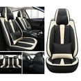 thumbnail image 2 of Maidao Car Seat Covers Full Set Leather for toyota for Corolla Hybrid 2020-Present 5 Seats Water Resistant Front Rear Cushion Protector with Pillow Black and Beige, 2 of 9