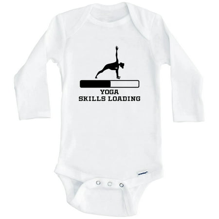 

Yoga Skills Loading Funny Yoga Humor One Piece Baby Bodysuit (Long Sleeve) 6-9 Months White