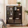 thumbnail image 2 of 39.8" Wide MDF Display Cabinet - LED Lit for Clear View - Dining Room or Kitchen - Keep Essentials Organized, 2 of 3