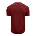 thumbnail image 4 of AHTJRT Men's Short Sleeve Henley Cotton T-Shirt Casual Button Summer Tees Tops Wine XL, 4 of 5