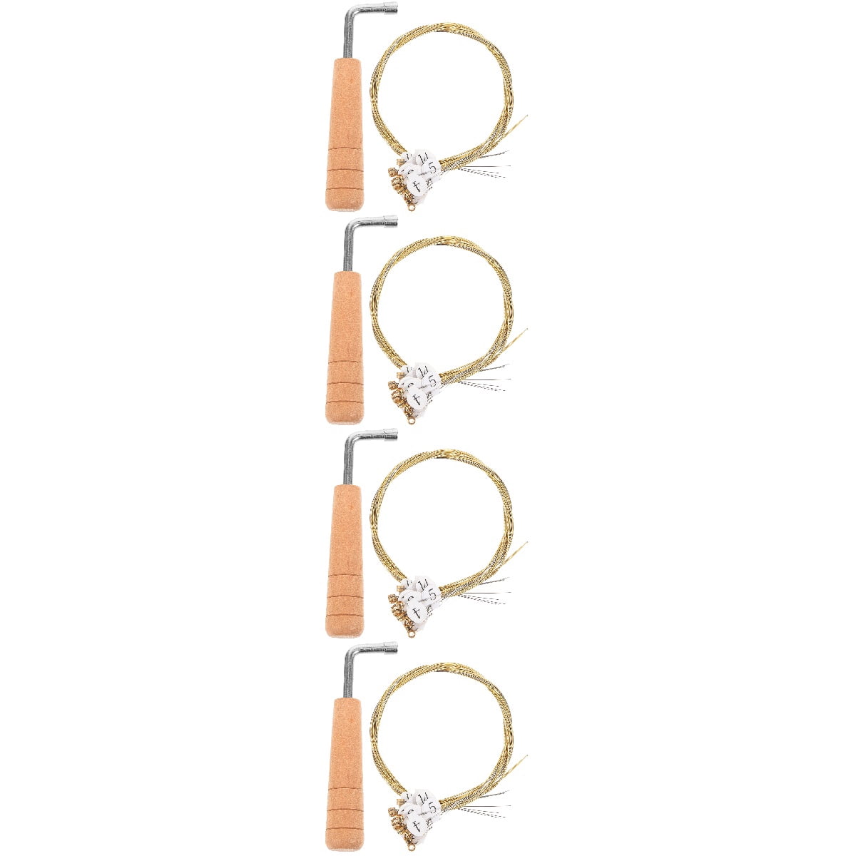 Hemoton 4 Sets  Lyre Harp Strings Metal Harp Strings Replacement Instrument Parts with Tuning Wrench