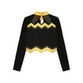 thumbnail image 4 of iiniim Girls Cheer Leader Team Uniform Ball Game Cheerleading Dance Long Sleeve Crop Top Gold 6, 4 of 7