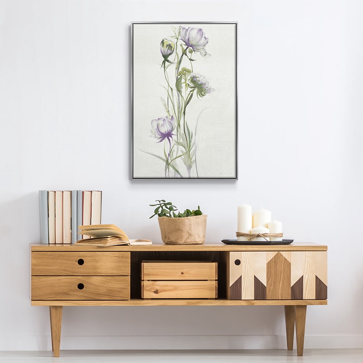 Late Summer Wildflowers I V30 Framed Premium Gallery Wrapped Canvas - Ready to Hang