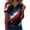Red, variant on Womens Patriotic V Neck Tee Independence Day Print Short Sleeve Decorative Button Casual Top Breathable Fabric