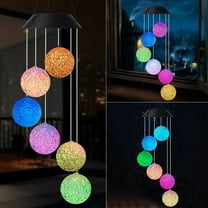 Solar Wind Chime with Color Changing Ball - LED Mobile Solar Lamp, Waterproof Outdoor Lights for Garden, Patio, Party, Yard, Window - Ideal Decor & Gift for Mom, Grandma