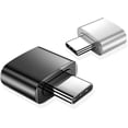 thumbnail image 1 of Usb C To Usb Adapter (2 Pack), Usb Female To Usb-c Male Adapter, Type C To Usb-a Converter, Compatible With Macbook, Usb-c Phone And More (black And S, 1 of 5