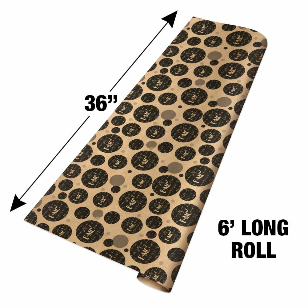 E=MC 2 Energy Mass Equation Albert Einstein Theory of Special Relativity Math Premium Kraft Gift Wrap Wrapping Paper Roll