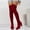 Red, variant on Women Pointed Toe Over the Knee High Heel Boots, Faux Suede Side Zipper Stretchy Thigh High Booties, Chunky Block Heel Slim Fit Long Boots Red 5.5(36)