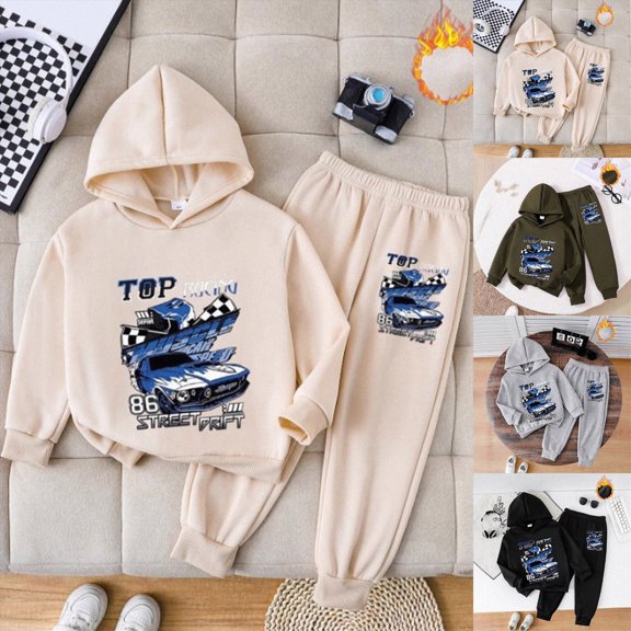 Toddler Baby Boy Fall Clothes Winter Outfits Long Sleeve Sweatshirt Tops Jogger Pants Set 6-12 Months 12-24 Months 2T 3T 4T 5T 6T 7T 8T 9T Children(AG,3-4 Years)