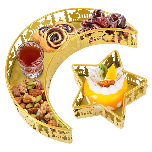 Bandejas de servir ANPHSIN Moon Star Shape Iron para Ramadán