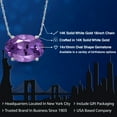 thumbnail image 2 of Gem Stone King 14K White Gold Purple Amethyst Pendant Necklace for Women | 7.00 Cttw | Gemstone February Birthstone | Oval 14X10MM | With 18 inch Chain, 2 of 6