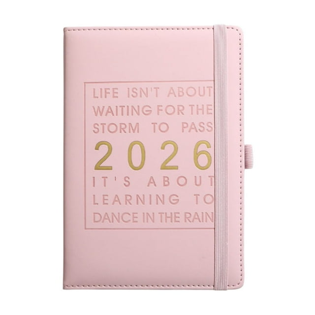 Dvruxg Daily Planner (January to December) – 365 Day Agenda Book with Hourly Schedule, Calendar Pages, Ribbon Bookmark & Elastic Pen Loop – Soft Leather 12-Month Organizer