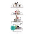 thumbnail image 2 of Shower Caddy Tension Pole with 4 ABS Baskets,Shower Storage Shelf with 56 to 125 Inch Adjustable Stainless Pole for Bathroom White, 2 of 7
