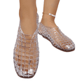 thumbnail image 3 of Jinhomg Jelly Sandals for Women Closed Toe Clear Jelly Shoes Slip On Casual Jelly Flats Fashion 2026 Beach Sandals Daily Wear White,37, 3 of 7