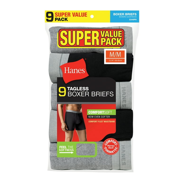 Hanes Men s ComfortSoft Boxer Briefs Super Value 9 Pack Walmart