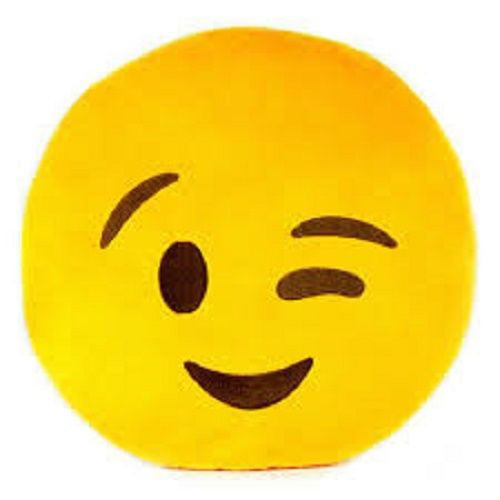USA SELLER Emoji Pillow 12" Inch Large Yellow Smiley 30cm Emoticon Toy Wink 
