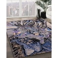 thumbnail image 3 of Ahgly Company Machine Washable Indoor Rectangle Industrial Modern Silver Pink Area Rugs, 2' x 4', 3 of 7