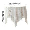 thumbnail image 3 of Usloyux Under $5 Round White Lace Tablecloth,Vintage Classic Lace Lightweight Table Cloth for 35.4x35.4 Inch Round Coffee Table for Wedding Banquet Holiday Long Dinner Tables, 3 of 9