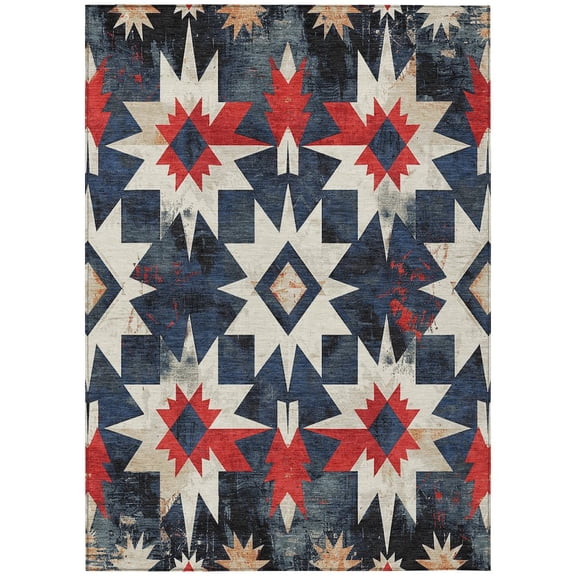 Dalyn Rugs Machine Washable Indoor/Outdoor Chantille Navy 2'6" x 3'10" Rug