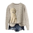 thumbnail image 3 of 2024 Sweat à Capuche Imprimé Chien de Noël 3D Col Rond Tendance Rue Tissu Épais Sans Capuche pour Femmes, 3 of 3