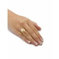 thumbnail image 3 of PalmBeach Jewelry Cultured Freshwater Pearl and Crystal Accent Cluster Cocktail Ring Yellow Gold-Plated, 3 of 5
