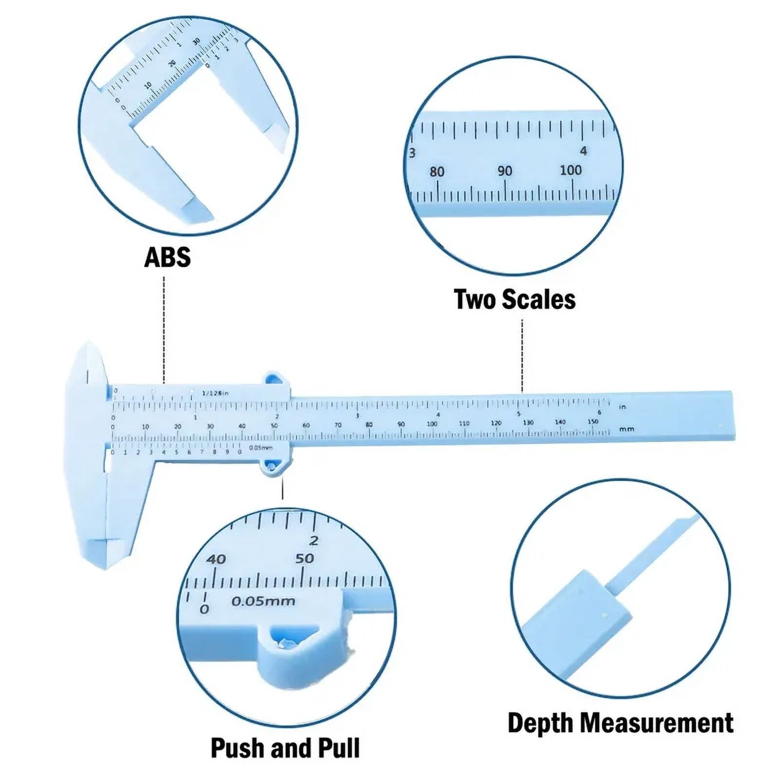 0-150mm Vernier Calipers Double Rule Scale Plastic Ruler For Jewelry Measurement School Student Measuring Tools Hand Tool
