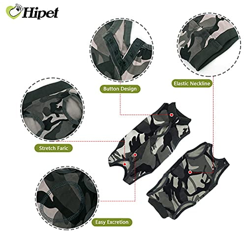 Hipet Cat Surgery Recovery Suit for Abdominal Woundsor or Skin Diseases,Substitute E-Collar & Cone,Cat Onesie After Surgery Wear Anti Licking 