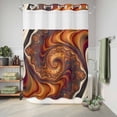 thumbnail image 6 of No Hook Shower Curtain, Brown Orange Black Shower Curtains for Bathroom with See Through Top Window, Modern Tie-dyeing Ombre Abstract Art Waterproof & Washable Bath Curtain Extra Long 72"x84", 6 of 9