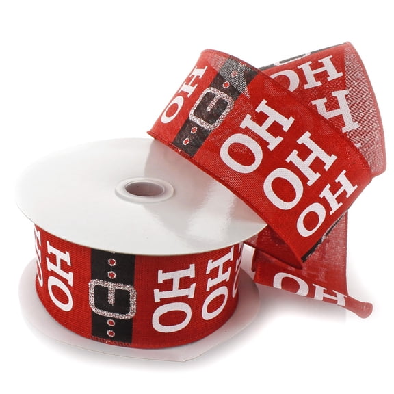 Ribbon Traditions Red Santa Belt Wired Ribbon 2 1/2" by 10 Yards