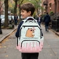 thumbnail image 4 of Aplkyhs Backpack for Teens 12-18 Stylish 17 Inch School Bag Durable Lightweight Water Resistant Backpack for High School Ice Cream Capybara, 4 of 7
