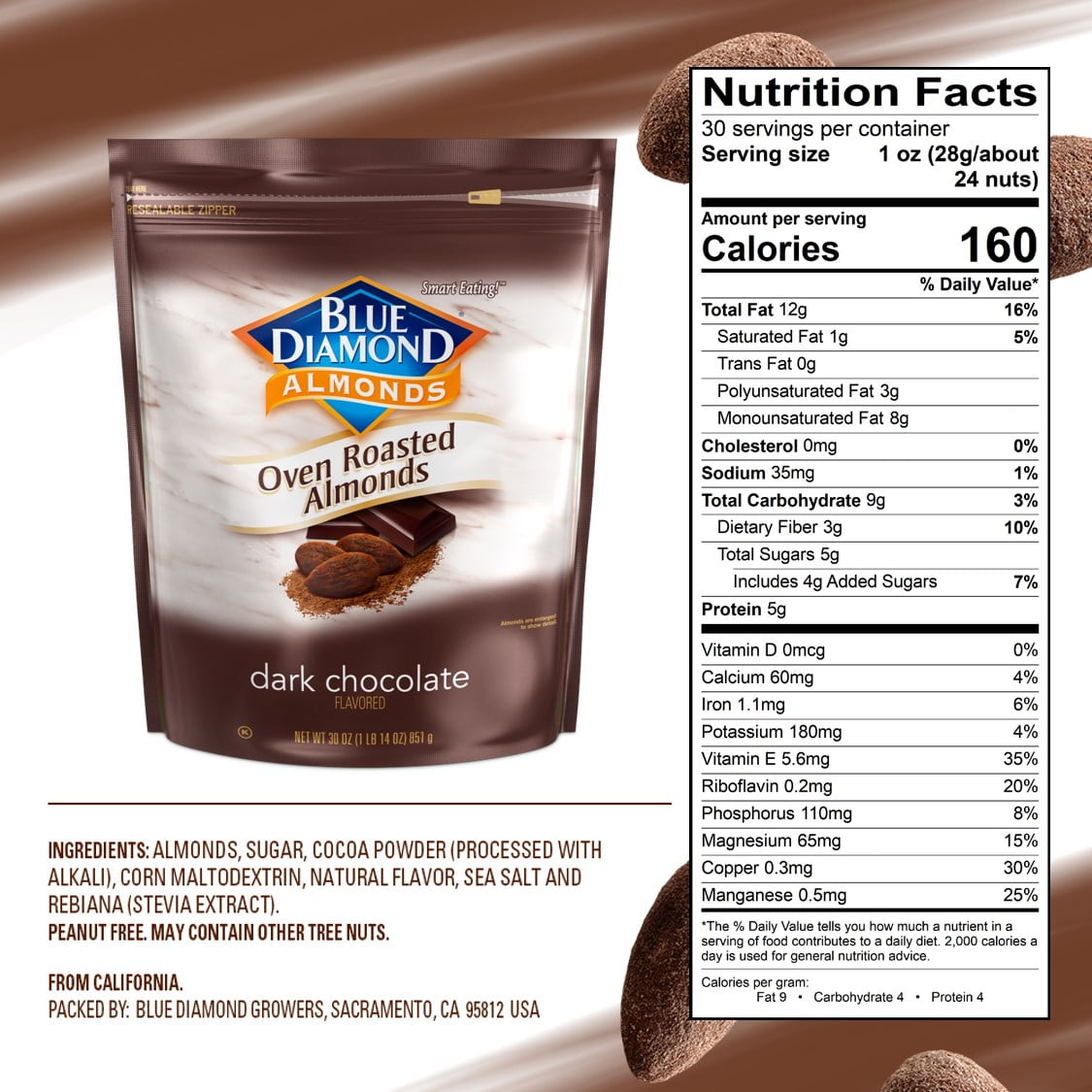 Dark Chocolate Almonds Nutrition Information Besto Blog