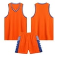 thumbnail image 5 of HAOTAGS 2Pcs Boys Basketball Jersey Set(4-16), Youth Lightweight Basketball Tank Top and Track Shorts Orange, 5 of 6