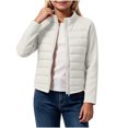 thumbnail image 6 of fatyb Girls Full Zip Jacket Kids Long Sleeve Stand Collar Fall Winter Cropped Outerwear with Pockets, 6 of 7