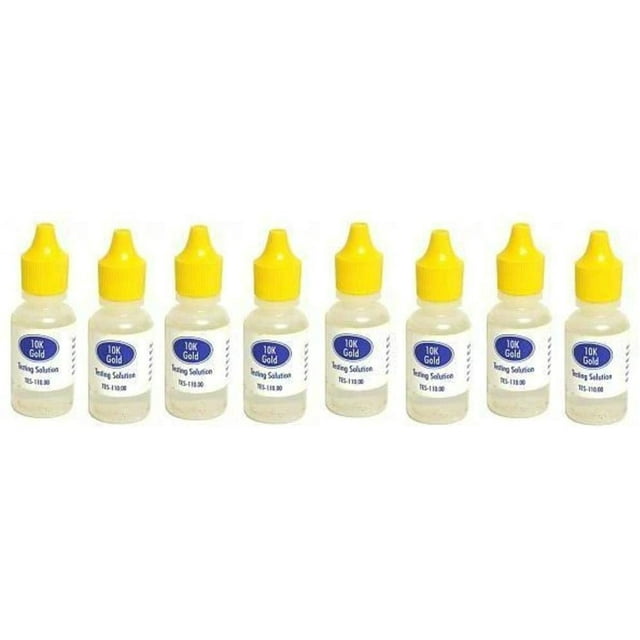 8 Bottles 10k Test Testing Acid Gold Tester