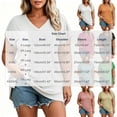 thumbnail image 3 of Nugftut Womens Puls Size Tops Short Sleeve V Neck T-Shirts Solid Color Casual Shirts, 3 of 5