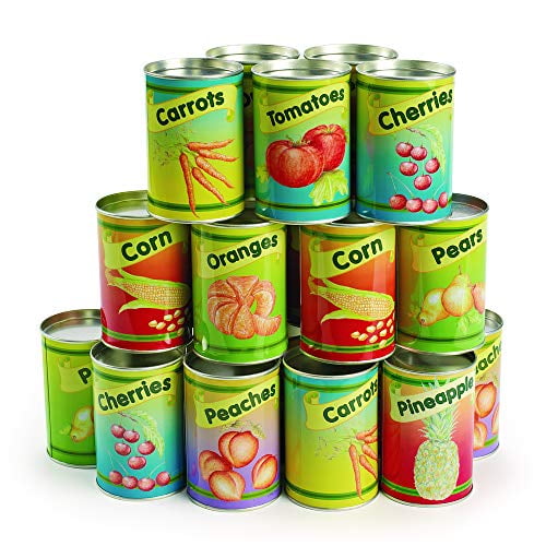 Excellerations Boîte Réaliste Peut Jouer la Nourriture, Pack de 20, Jouets Éducatifs, Jouet pour Enfants, Cadeau, pour les Âges de 3 Ans et Plus, Préscolaire