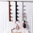 thumbnail image 4 of Over The Door Organizer Hooks, Hats Hanger, Purse Organizer Vertical Hanging Coat Organizer Rack for Backpack Towel and Hangers, Brown/1 Pcs, 5 Layers, 11.2x0.7", 4 of 6