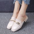 thumbnail image 1 of Mulas planas para mujer, mocasines sin espalda con punta cuadrada, sandalias deslizantes con cadena de metal Wmkox8yii ytu3900, 1 of 6