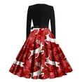 thumbnail image 3 of Women's Cocktail Dresses Bodycon Midi Dress Christmas 50S Flare A-Line Dresses Cocktail Wedding Dresses with Bow, 3 of 3