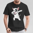 thumbnail image 2 of Dabbing English Bull Terrier Dog Birthday Party Graphic Tee Unisex Adult Cotton Shirt for Dog Lovers and Birthday Celebrations Casual Wear Gift, Size M, Color Black, 2 of 3