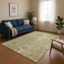 Addison Rugs Mayfield Premium Machine Washable Transitional Abstract Aloe Rectangle Rug, 8' x 10'
