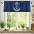 thumbnail image 2 of Coastal Anchor Valances for Windows, 42 x 18in, Nautical Knot Navy Blue Minimalist Rod Pocket Kitchen Valance Curtain Light Filtering Window Treatments for Living Room Bedroom, 1 Panel, 2 of 7