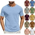 thumbnail image 1 of Fanxing Men's Polyester Blend Crew Neck Shirts Purple Athletic Fit Workout Shirts XL, 1 of 7