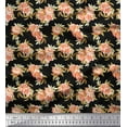 thumbnail image 1 of Soimoi Cotton Duck Fabric Leaves & Peony Floral Printed Fabric 1 Yard 42 Inch Wide, 1 of 3
