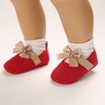 thumbnail image 4 of Yoyauz Baby Girl Mary Jane Shoes Anti Slip Rubber Sole Ballet Slippers Princess Dress Wedding Shoes Newborn Kids Shoes Toddler Shoes（0-12 Month）, 4 of 7