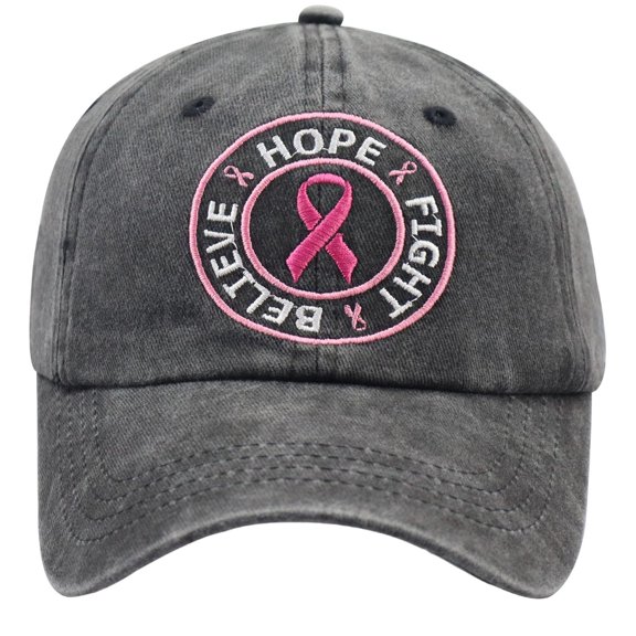 XIAOCHA Hope Ribbon Awareness Embroidered Dad Hat for Women Breathable Outdoor Sun Guard Baseball Cap,Black
